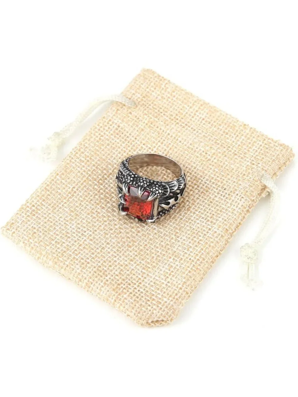 Gothic Punk Devil's Eye Ring for Men - Stainless Steel Biker Jewelry Gift